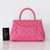 CHANEL Chanel Mini/Small Coco Handle 21P Barbie Pink Quilted Caviar Light Gold Hardware Lizard Embossed Top Handle 