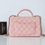 CHANEL Chanel Classic Mini Rectangular Flap Top Handle  23K Light Pink Lambskin Light Gold Hardware 