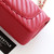 CHANEL Chanel Classic Small Flap 20B Red Chevron Caviar Light Gold Hardware 