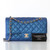 CHANEL Chanel Classic Medium Flap 19S Iridescent Blue Quilted Caviar Light Gold Hardware 