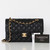 CHANEL Chanel Classic Small Flap Black Quilted Caviar Gold Hardware 