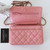 CHANEL Chanel Classic Wallet on Chain 19S Iridescent Pink Quilted Caviar Light Gold Hardware 