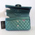CHANEL Chanel Classic Medium Flap 22P Iridescent Green Quilted Caviar with light gold hardware 
