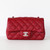 CHANEL Chanel Classic Mini Rectangular 17B Red Quilted Caviar Silver Hardware 
