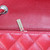 CHANEL Chanel Classic Mini Rectangular 17B Red Quilted Caviar Silver Hardware 