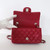 CHANEL Chanel Classic Mini Rectangular 17B Red Quilted Caviar Silver Hardware 