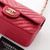 CHANEL Chanel Classic Mini Rectangular 18B Red Chevron Caviar Light Gold Hardware 