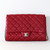 CHANEL Chanel Clutch with Chain Flap 12A Red Quilted Caviar Silver Hardware 