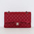 CHANEL Chanel Classic Medium Flap 17B Red Quilted Caviar Silver Hardware 