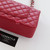 CHANEL Chanel Classic Medium Flap 17B Red Quilted Caviar Silver Hardware 