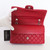 CHANEL Chanel Classic Medium Flap 17B Red Quilted Caviar Silver Hardware 