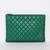 CHANEL Chanel Large O Case 18S Iridescent Emerald Green Quilted Caviar Light Gold Hardware 