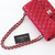 CHANEL Chanel Classic Medium Flap 18B  Red Quilted Caviar Silver Hardware 