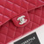CHANEL Chanel Classic Medium Flap 18B  Red Quilted Caviar Silver Hardware 