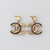 CHANEL Chanel 22B Pearl Crystal Leather Chain Matelasse CC Drop Earrings Gold 
