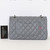 CHANEL Chanel Classic Medium Flap 17B Gray Quilted Caviar Silver Hardware 