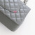 CHANEL Chanel Classic Medium Flap 17B Gray Quilted Caviar Silver Hardware 