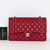 CHANEL Chanel Classic  Medium Flap 17B Red Quilted Caviar Silver Hardware 