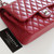 CHANEL Chanel Classic  Medium Flap 17B Red Quilted Caviar Silver Hardware 