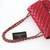 CHANEL Chanel Classic  Medium Flap 17B Red Quilted Caviar Silver Hardware 