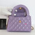 CHANEL Chanel 24P Nano Kelly Purple Quilted Calfskin Brushed Gold Hardware 