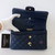 CHANEL Chanel Classic Small Flap 21B Navy Quilted Caviar Light Gold Hardware 