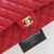 CHANEL Chanel Classic Medium Flap 19B Red Quilted Caviar Light Gold Hardware 