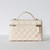CHANEL Trendy Top Handle Vanity Case 25C Beige Caviar Light Gold Handle
