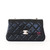 CHANEL Phone Holder with Chain 25S Black Quilted Lambskin Light Gold Hardware 