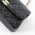 CHANEL Phone Holder with Chain 25S Black Quilted Lambskin Light Gold Hardware 