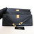 HERMES Kelly Cut Noir Swift Gold Hardware 