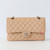 CHANEL Classic Medium Flap Beige Clair Quilted Caviar Silver Hardware 