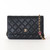CHANEL Classic Wallet on  Chain Black Quilted Caviar Gold Hardware 