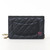 CHANEL Classic Wallet on  Chain Black Quilted Caviar Gold Hardware 