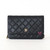 CHANEL Classic Wallet on  Chain Black Quilted Caviar Gold Hardware 