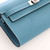 HERMES Kelly To Go Wallet Blue Jean Epsom Palladium Hardware 