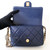 CHANEL Twist Your Button Flap 22A Small Navy Quilted Caviar Brushed Gold Hardware 