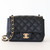 CHANEL Classic Mini Square  Flap 18B Black Quilted Caviar Light Gold Hardware