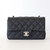 Classic Mini Rectangular Flap 18B Black Quilted Caviar Silver Hardware
