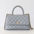 CHANEL Coco Handle 24P Light Gray Quilted Caviar Lizard Embossed Handle 