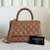 CHANEL Coco Handle 21P Caramel Quilted Caviar Light Gold Hardware 