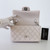 CHANEL Classic  Mini Rectangular Flap 18B Ivory Quilted Caviar with silver hardware 