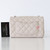 CHANEL Classic  Mini Rectangular Flap 18B Ivory Quilted Caviar with silver hardware 