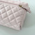 CHANEL Vanity Top Handle Bag with Chain 26C Light Pink Quilted Caviar Light Gold Hardware 