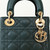 CHRISTIAN DIOR Mini Lady Dior Dark Green Lambskin Cannage Pale Gold Hardware 