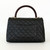 CHANEL Coco Handle 19P Black Quilted Caviar Lizard Embossed Handle Brushed Gold Hardware 