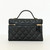 CHANEL Vanity Top Handle  Bag with Chain 26C Black Quilted Caviar Light Gold Hardware 