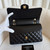 CHANEL Classic Medium Flap Black Quilted Caviar Gold Hardware 