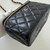 CHANEL Vanity Case Top Handle with Chain Black Quilted Lambskin Light Gold Hardware 