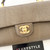 Clutch Top Handle with Chain Khaki Lizard Embossed Gold Hardware